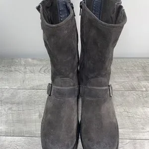 Paul Green Brown Suede Harness Buckle Biker Riding Men’s Boots Size 7.5 Paul Green Brown Suede Harness Buckle Biker | Mercari main image 3